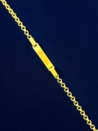 14 Ayar Plakalı Altın Çocuk Künyesi - 