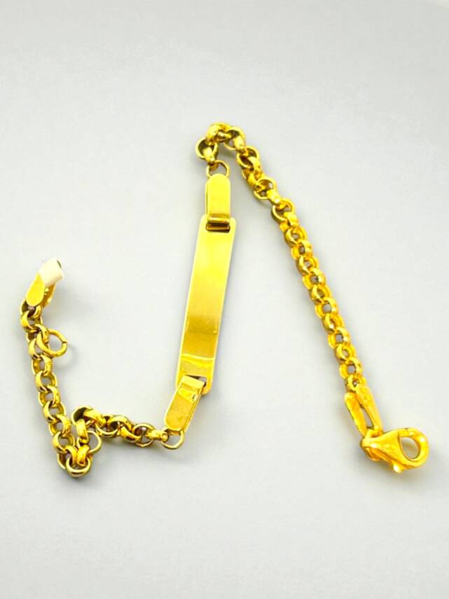 14 Ayar Plakalı Altın Çocuk Künyesi - 5