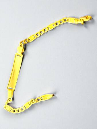 14 Ayar Nazar Boncuklu Plaka Altın Çocuk Künyesi - 7