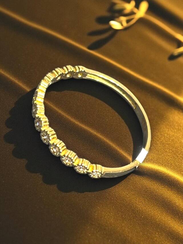 14 Ayar Taşlı Altın Eklem Yüzük - 2