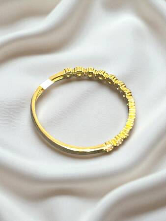 14 Ayar Taşlı Altın Eklem Yüzük - 3