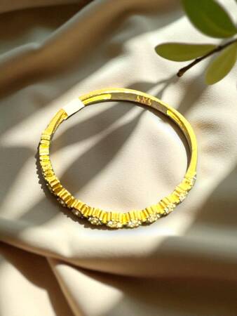 14 Ayar Taşlı Altın Eklem Yüzük - 6