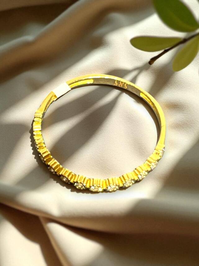 14 Ayar Taşlı Altın Eklem Yüzük - 6