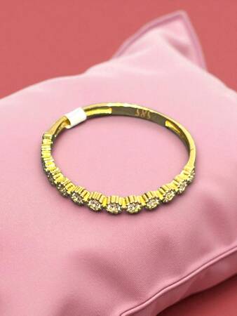 14 Ayar Taşlı Altın Eklem Yüzük - 7