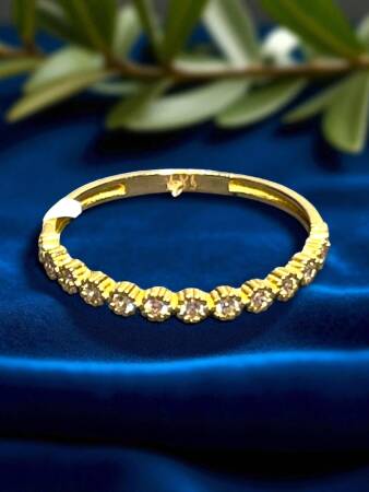 14 Ayar Taşlı Altın Eklem Yüzük - 4