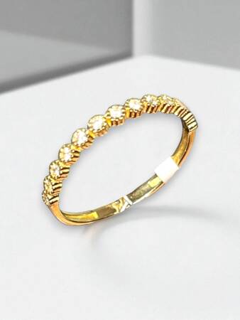 14 Ayar Taşlı Altın Eklem Yüzük - 5