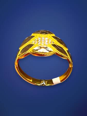 14 Ayar Taşlı Lazer Kesim Modelli Altın Yüzük - 8