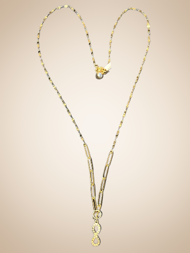 14 Ayar Taşlı Sonsuzluk Altın Kolye - 2