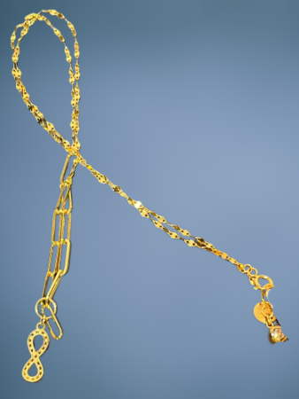 14 Ayar Taşlı Sonsuzluk Altın Kolye - 3