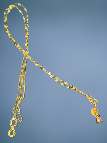 14 Ayar Taşlı Sonsuzluk Altın Kolye - 3