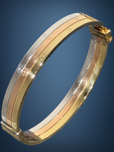 14 Ayar Altın 3'lü Vida Kelepçe - 4