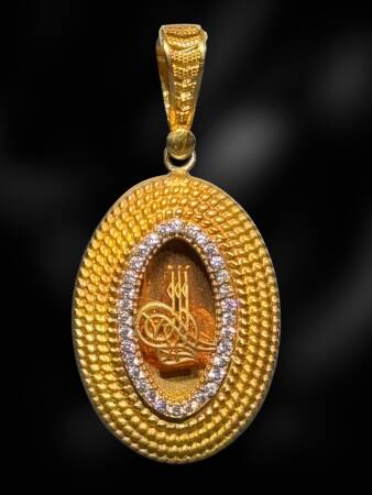 14 Ayar Tuğra Kolye Ucu - 