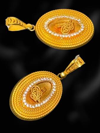 14 Ayar Tuğra Kolye Ucu - 3