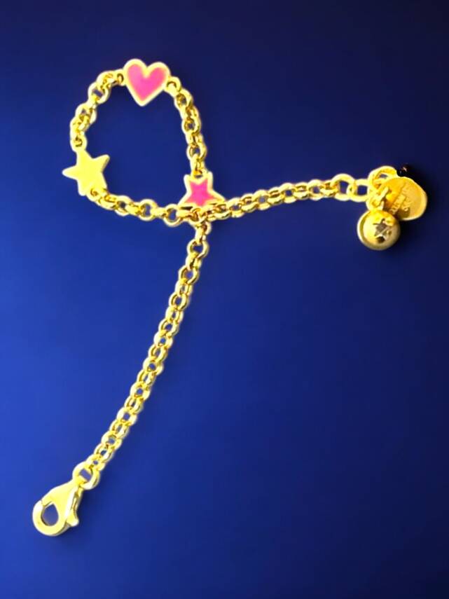 14 Ayar Yıldız Ve Kalp Modelli Altın Çocuk Künyesi - 7