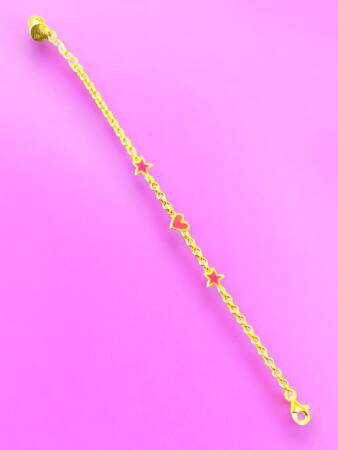 14 Ayar Yıldız Ve Kalp Modelli Altın Çocuk Künyesi - 6