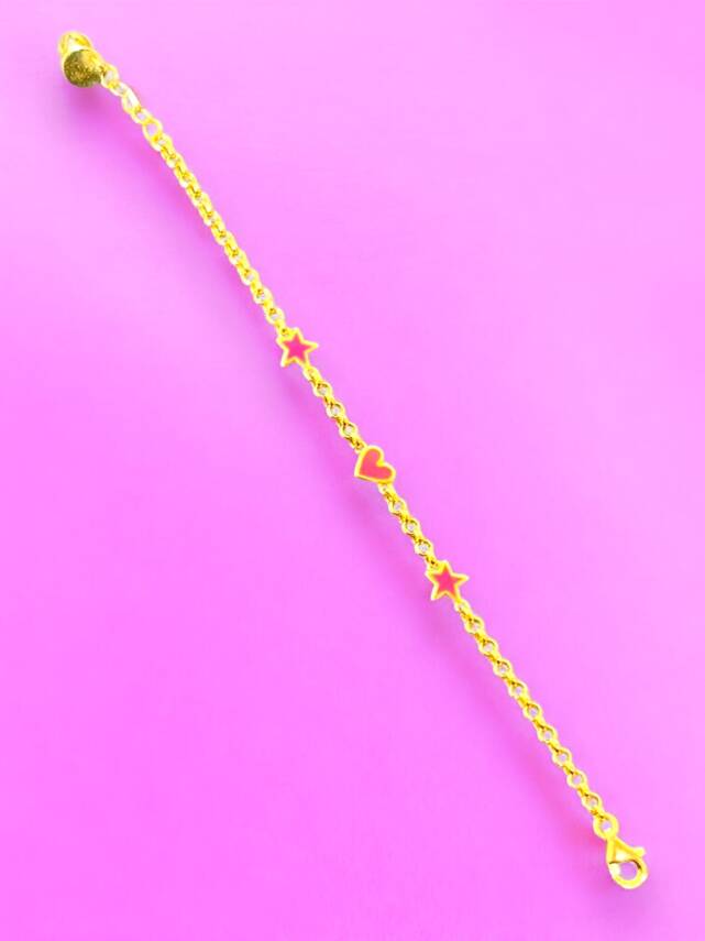 14 Ayar Yıldız Ve Kalp Modelli Altın Çocuk Künyesi - 6