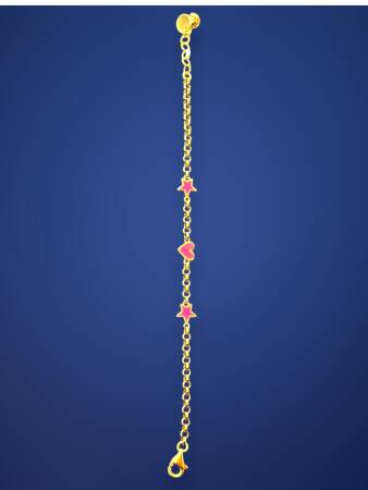 14 Ayar Yıldız Ve Kalp Modelli Altın Çocuk Künyesi - 5