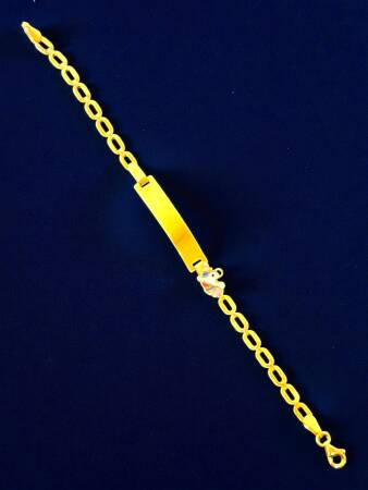 14 Ayar Unicorn Figürlü Altın Plaka Çocuk Künyesi - 