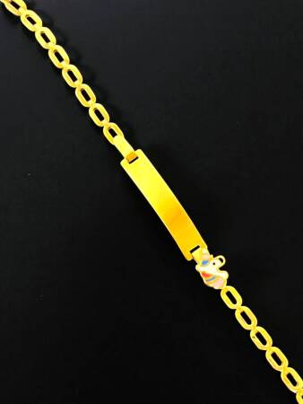 14 Ayar Unicorn Figürlü Altın Plaka Çocuk Künyesi - 5