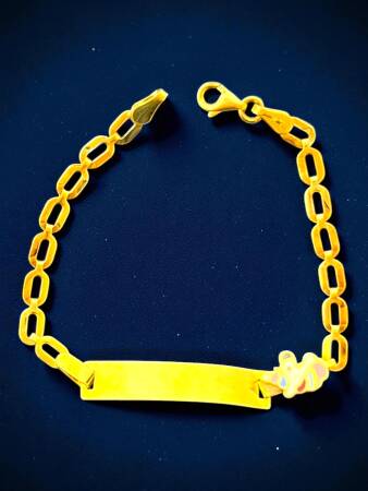 14 Ayar Unicorn Figürlü Altın Plaka Çocuk Künyesi - 6