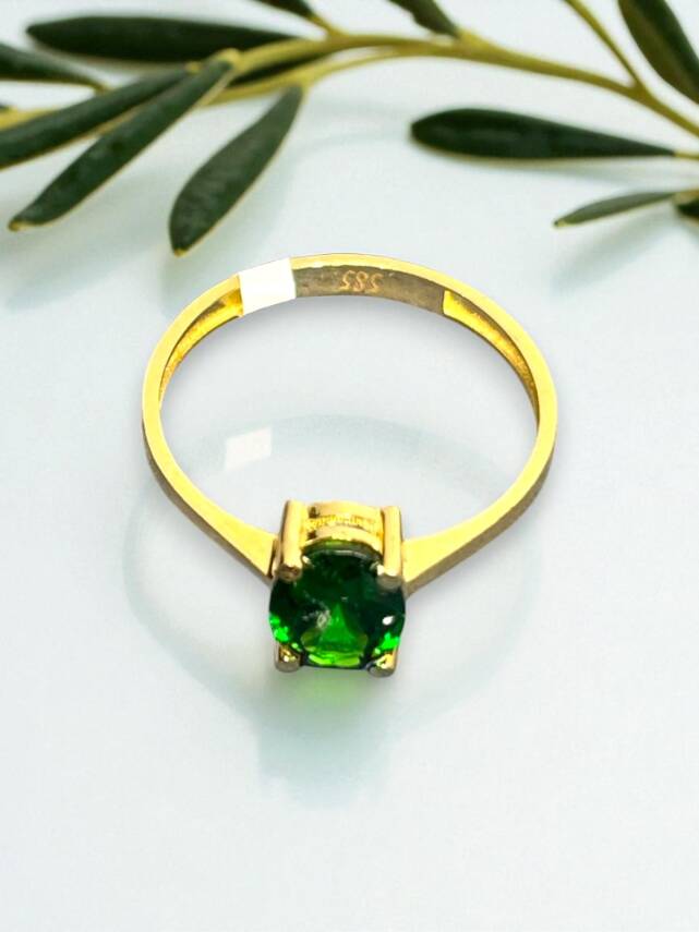 14 Ayar Opal Taşlı Altın Yüzük - 5