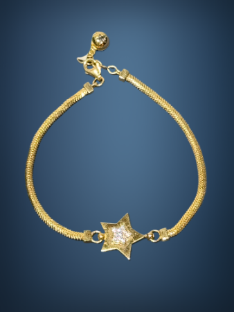 14 Ayar Yıldızlı Altın Bileklik - 5