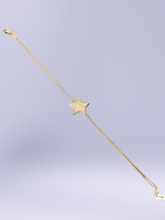 14 Ayar Yıldızlı Altın Bileklik - 2