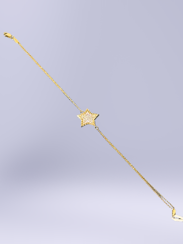 14 Ayar Yıldızlı Altın Bileklik - 2