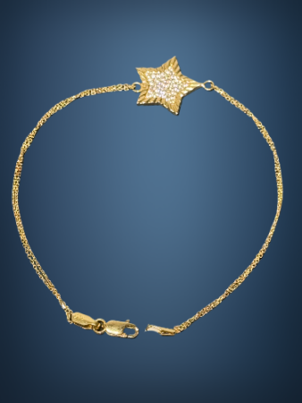 14 Ayar Yıldızlı Altın Bileklik - 3