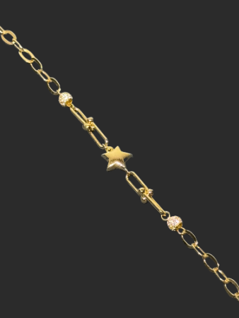 14 Ayar Yıldızlı Altın Bileklik - 