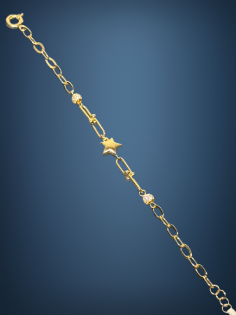 14 Ayar Yıldızlı Altın Bileklik - 2