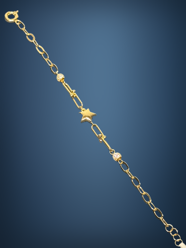 14 Ayar Yıldızlı Altın Bileklik - 2