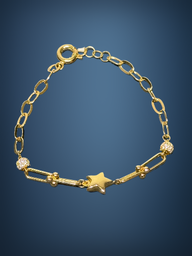 14 Ayar Yıldızlı Altın Bileklik - 4