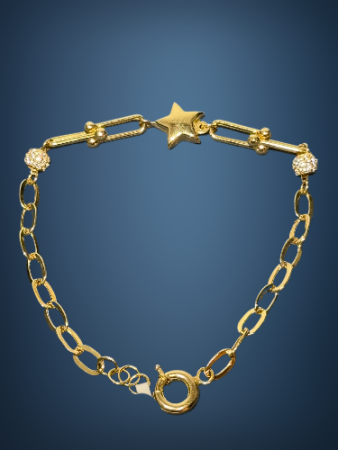 14 Ayar Yıldızlı Altın Bileklik - 6