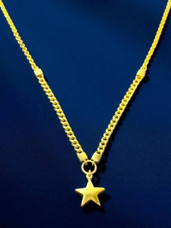 14 Ayar Yıldızlı Altın Kolye - 