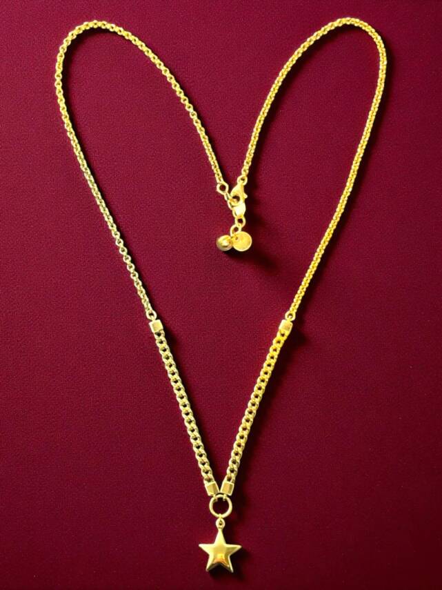 14 Ayar Yıldızlı Altın Kolye - 2