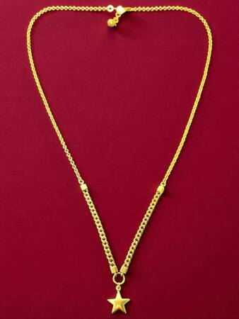 14 Ayar Yıldızlı Altın Kolye - 5