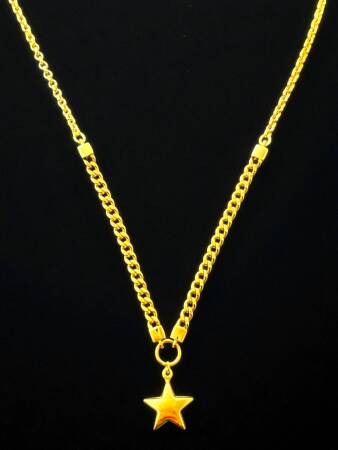 14 Ayar Yıldızlı Altın Kolye - 6