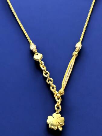 14 Ayar Yoncalı Altın Kolye - 