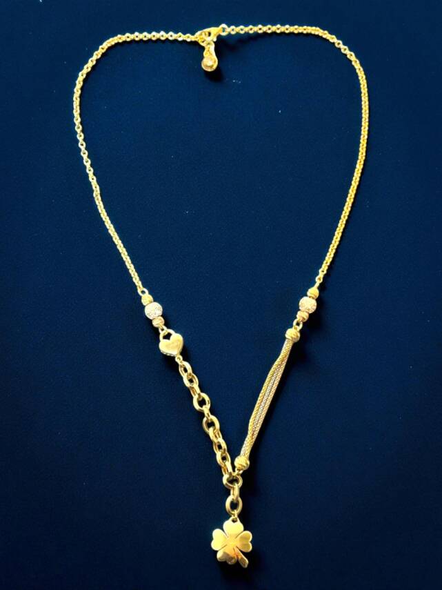 14 Ayar Yoncalı Altın Kolye - 5