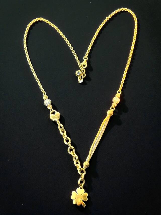 14 Ayar Yoncalı Altın Kolye - 2