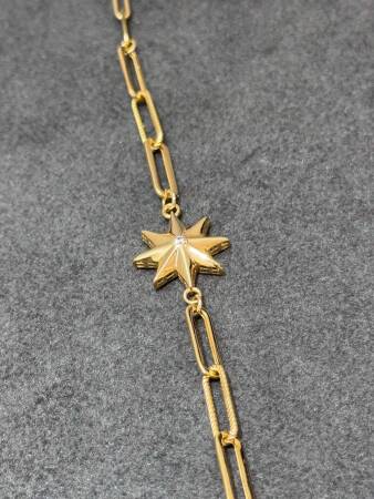 8 Ayar Kuzey Yıldızı Bileklik - 