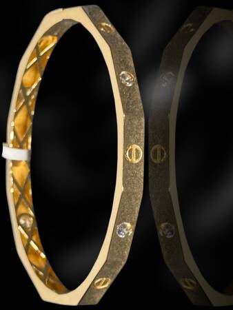 8 Ayar Taşlı Vida Kelepçe - 3