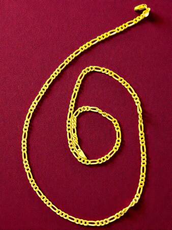 Altın Figaro Zincir Kolye - 3