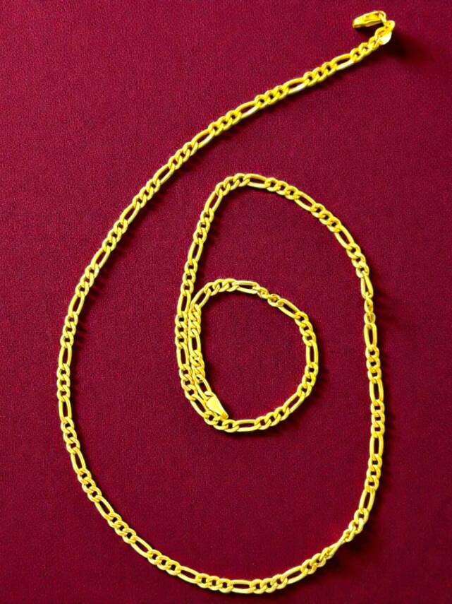 Altın Figaro Zincir Kolye - 3