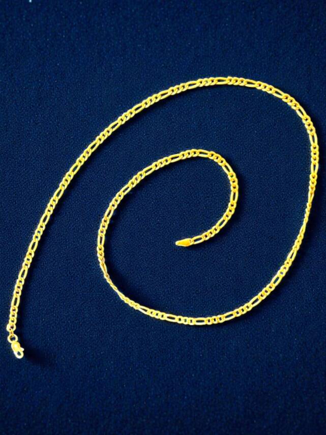 Altın Figaro Zincir Kolye - 5