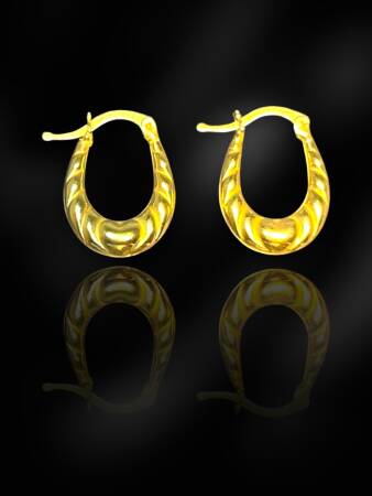 Kalpli Altın Halka Küpe - 