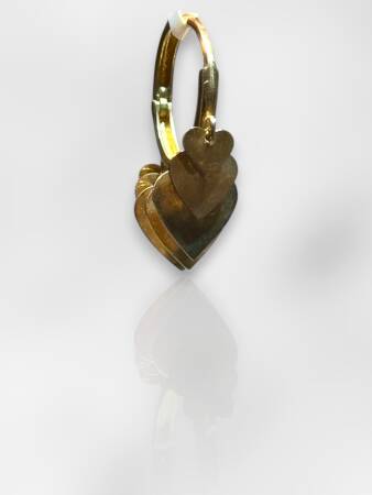 Altın Kalpli Sallantı Küpe - 3