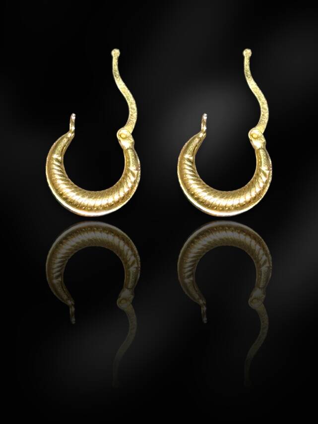 Altın Midye Halka Küpe - 1