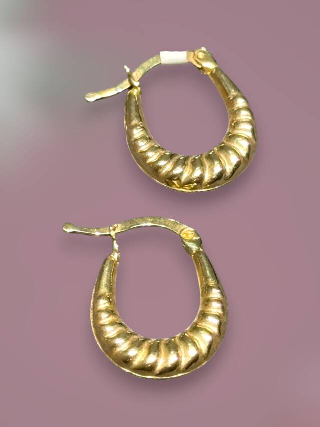 Altın Mini Midye Halka Küpe - 2